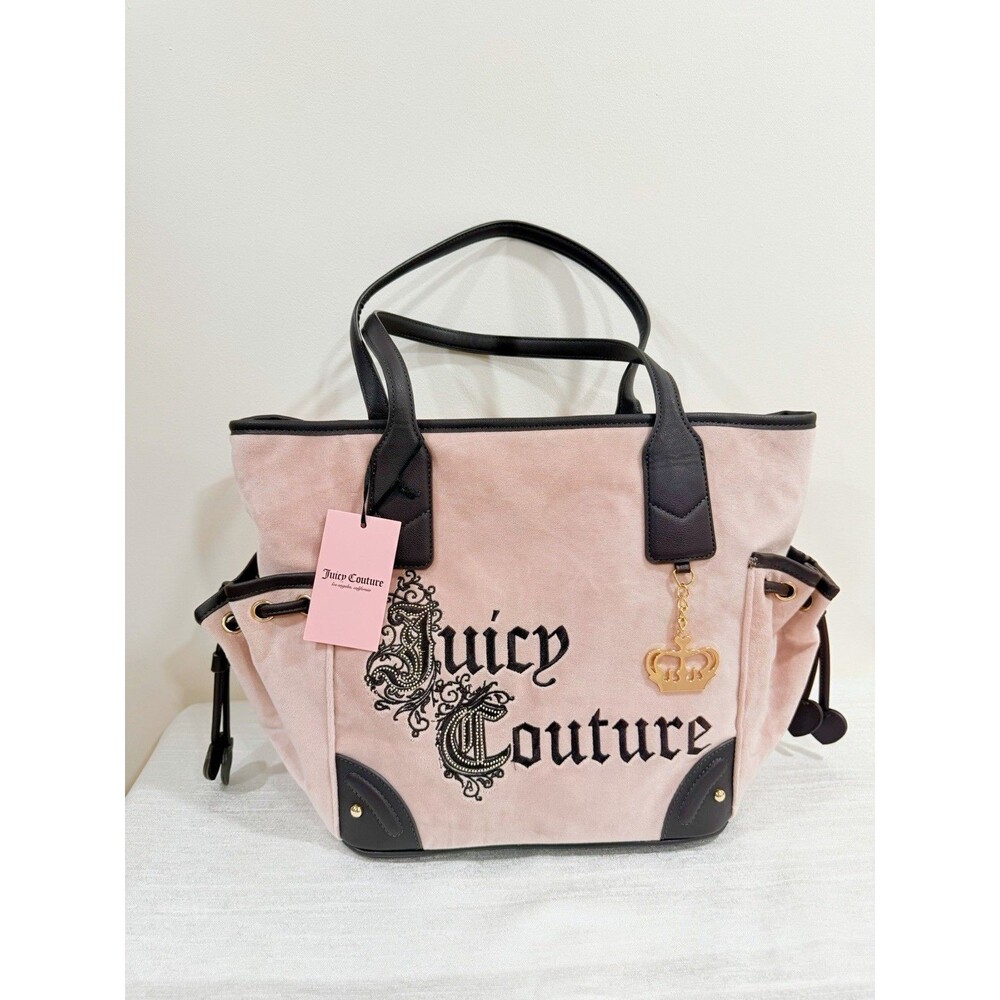 Juicy Couture Juicy Renaissance Tote Dusty Blush Pink Velour Bag